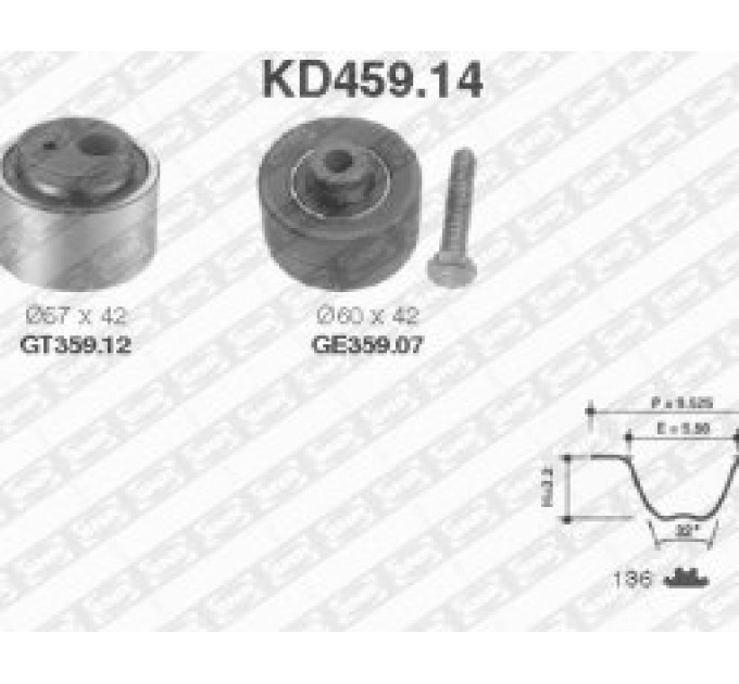 Комплект ремня ГРМ KD459.14 NTN-SNR