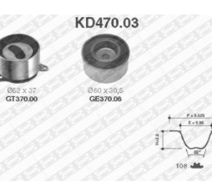 Комплект ременя ГРМ KD470.03 NTN-SNR