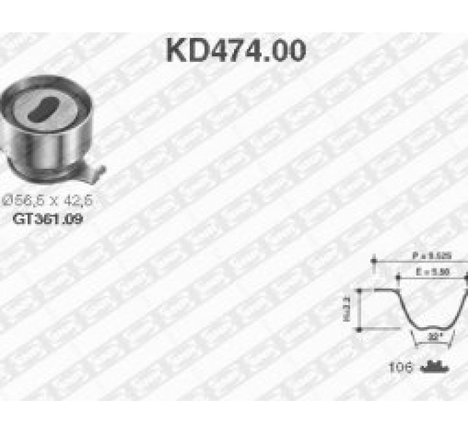 Комплект ременя ГРМ KD474.00 NTN-SNR